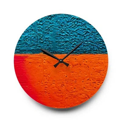 Proxxi Blue And Orange Abstract Wall Clock Collectible By Queennoble