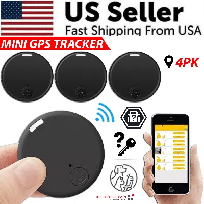 Proxxi Bluetooth Mini Gps Tracking Air Key Tag Child Pet Finder Tracker Location Device - 4 Pack In Black
