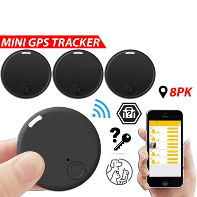Proxxi Bluetooth Mini Gps Tracking Air Key Tag Child Pet Finder Tracker Location Device - 8 Pack In Black