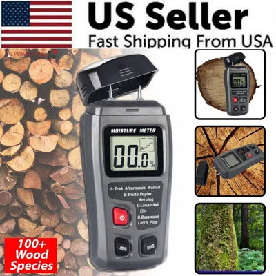 Proxxi Digital Lcd Wood Moisture Meter Detector Assessor Wood Firewood Paper Cardboard In Black