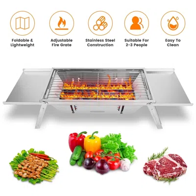 Proxxi Foldable Charcoal Bbq Grill Stainless Steel Grill Net Easy Setup Portable Tabletop Barbecue Grill Fo