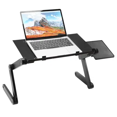 Proxxi Foldable Laptop Table Bed Desk Aluminum Alloy Breakfast Tray W/ Mouse Board For Home Office Travel