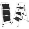 Proxxi Hd 3 Step Ladder Platform Lightweight Folding Stool In Black