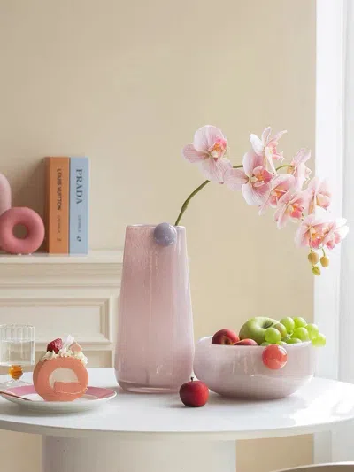 Proxxi Jelly Bean Cylinder Vase - Whimsical Dopamine Centerpiece Vase For Gorgeous Tablescape In Black