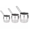 Proxxi Korkmaz Tombik 3 Piece Stainless Steel Turkish Coffee Pot Set In Metallic