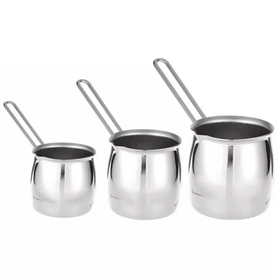 Proxxi Korkmaz Tombik 3 Piece Stainless Steel Turkish Coffee Pot Set In Metallic