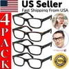 Proxxi Mens Womens Reading Glasses 4 Pairs Unisex Classic Retro Spring Hinge Readers In Black