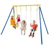 Proxxi Metal Swing Set For Backyard With 2 Swing Seats And 2 Glider Seats In Multi