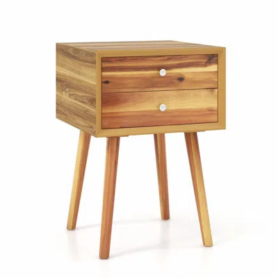 Proxxi Mid-century Wooden Multipurpose End Table With 2 Storage Drawers