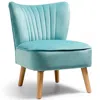 Proxxi Modern Armless Velvet Accent Chair With Wood Legs In Blue