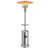 Proxxi Outdoor Heater Propane Standing Lp Gas Steel With Table And Wheels In Silver