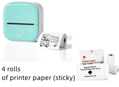 Proxxi Portable Mini Thermal Label Printer Home Photo Printer In Green