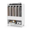 Proxxi Record Rolling Turntable Player Stand With Drawer In White