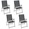 Proxxi Set Of 4 Patio Folding Chair Set With Rustproof Metal Frame