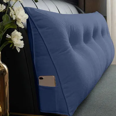 Proxxi Triangle Reading Cushion With A Button-180*50*20cm In Blue