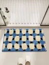 Proxxi Ultra Soft Modern Geometric Bath Rug, Absorbent, Anti-slippery Mat In Blue