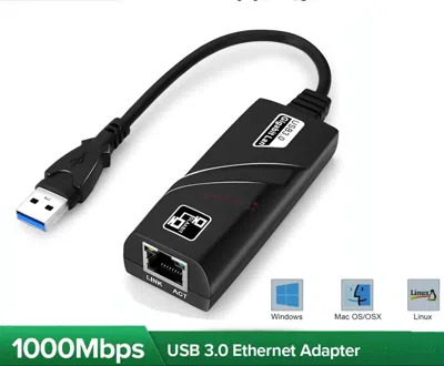 Proxxi Usb 3.0 Gigabit Ethernet Lan Rj45 1000mbps Network Adapter For Windows Pc Mac In Black