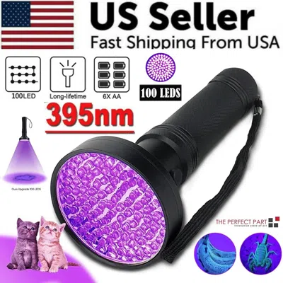 Proxxi Uv Ultraviolet Light 100 Led Flashlight Blacklight 395nm Inspection Lamp Torch