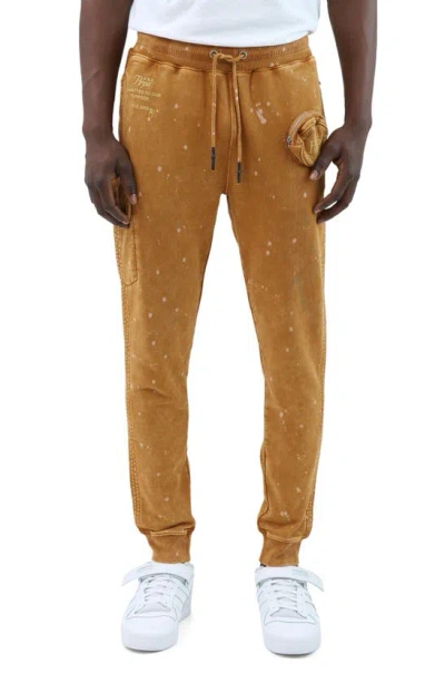 Prps Bourn Drawstring Cotton Joggers In Brown