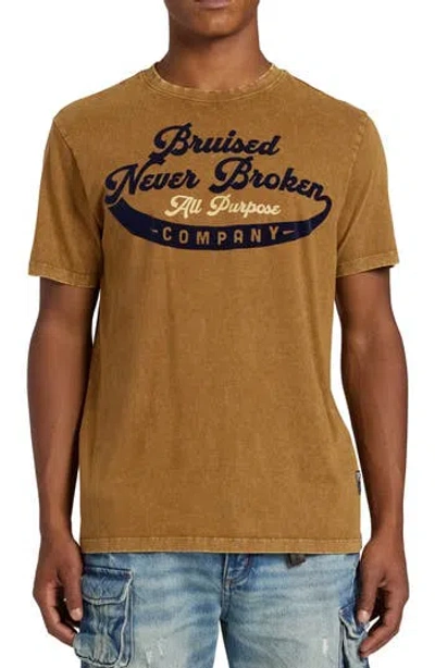 Prps Furring Graphic Print T-shirt In Brown Sugar