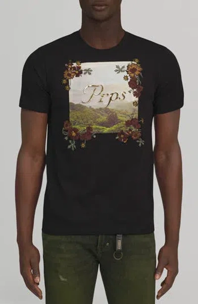Prps Hickory Cotton Graphic T-shirt In Black