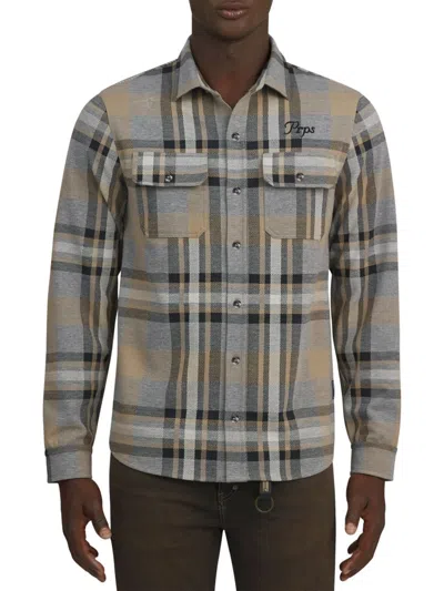 Prps Men's Big Sky Plaid Flannel Shirt In Black