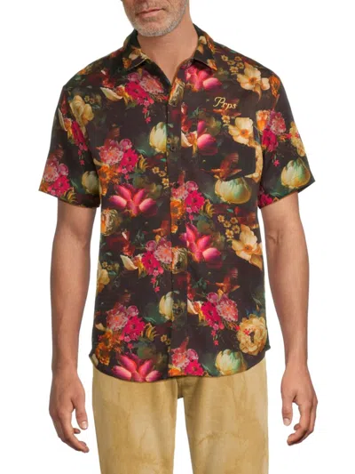 Prps Men's Gold Finch Floral Short Sleeve Shirt