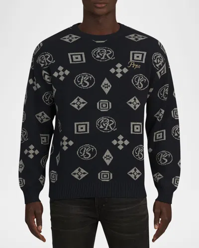 Prps Men's Intarsia Icons Sweater In Navy