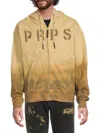 Prps Men's Mt. Hood Dip-dye Cotton Zip Hoodie In Sand