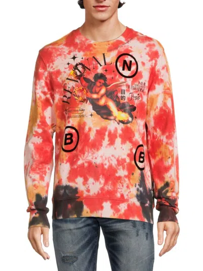 Prps Men's Revival Tie Dye Graphic Crewneck Sweatshirt In Red Mult