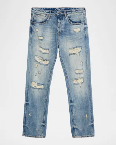 Prps Men's Sapporo Distressed Denim Relaxed-fit Jeans In Purple