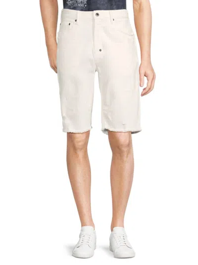 Prps Men's Stretch Fit Flat Front Denim Shorts In White