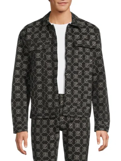 Prps Men's Takaora Monogram Cotton Shirt Jacket In Black