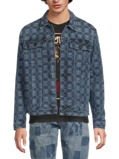 Prps Men's Takaora Monogram Cotton Shirt Jacket In Indigo