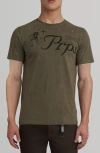 Prps Mott Cotton Graphic T-shirt In Olive