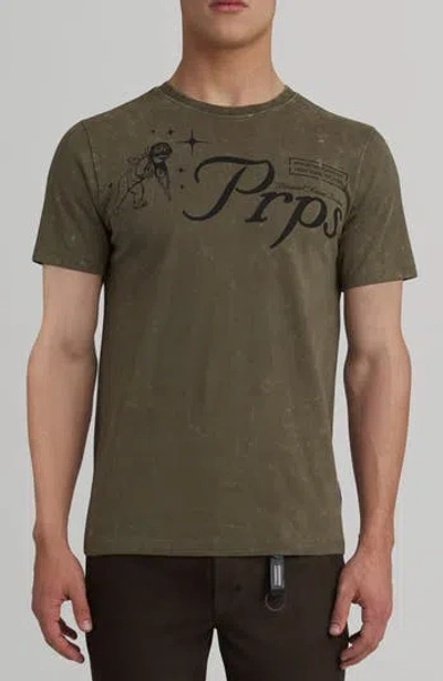 Prps Mott Cotton Graphic T-shirt In Olive