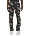 PRPS PRIM ROSE FLORAL PATTERN SLIM STRAIGHT FIT PANTS