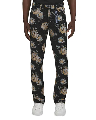 Prps Prim Rose Floral Pattern Slim Straight Fit Pants In Black