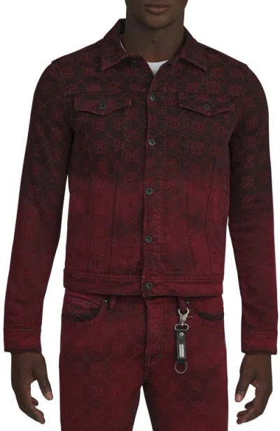 Prps Purgatory Logo Denim Trucker Jacket In Red
