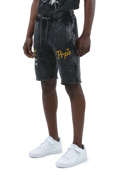 Prps Rendition Cotton Sweat Shorts In Black