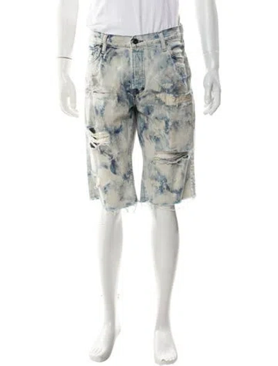 Pre-owned Prps Tie-dye Print Denim Shorts In Blue