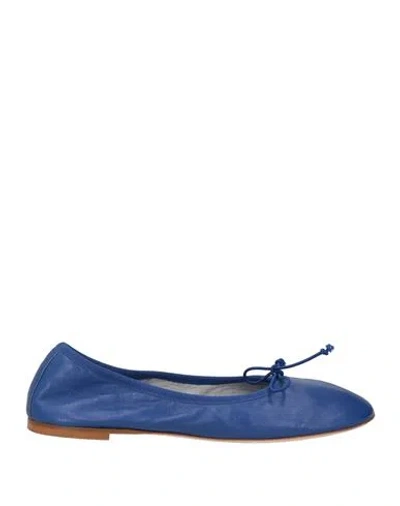 Prsp Woman Ballet Flats Blue Size 7.5 Soft Leather