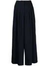 Prune Goldschmidt Sonia Pleated Wide-leg Trousers In Blau