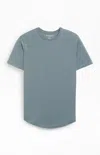 Ps Basics Men's Basic Scalloped T-shirt In Gray In Blue