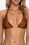 Ps By Cupshe Reversible Triangle Halter Bikini Top In Brown