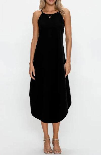 Ps By Cupshe Sleeveless Curve Hem Midi Dress In Black