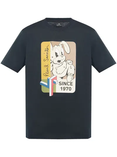 Ps By Paul Smith 1970 Bunny-print T-shirt In Black
