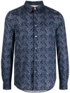 Ps By Paul Smith Abstract-print Long-sleeved Shirt In Black