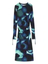 Ps By Paul Smith Abstract-print Midi Dress In Blue