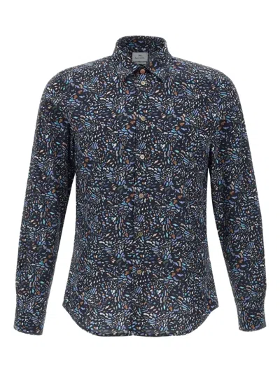 Ps By Paul Smith Abstract-print Shirt In Black